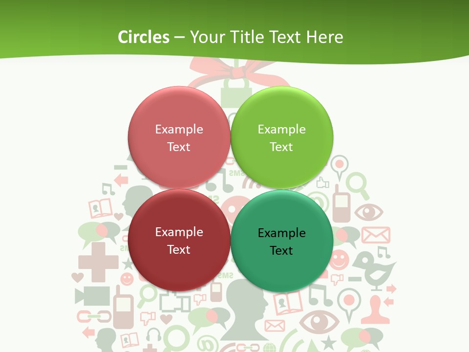 A Christmas Ornament With A Red Bow On Top Of It PowerPoint Template