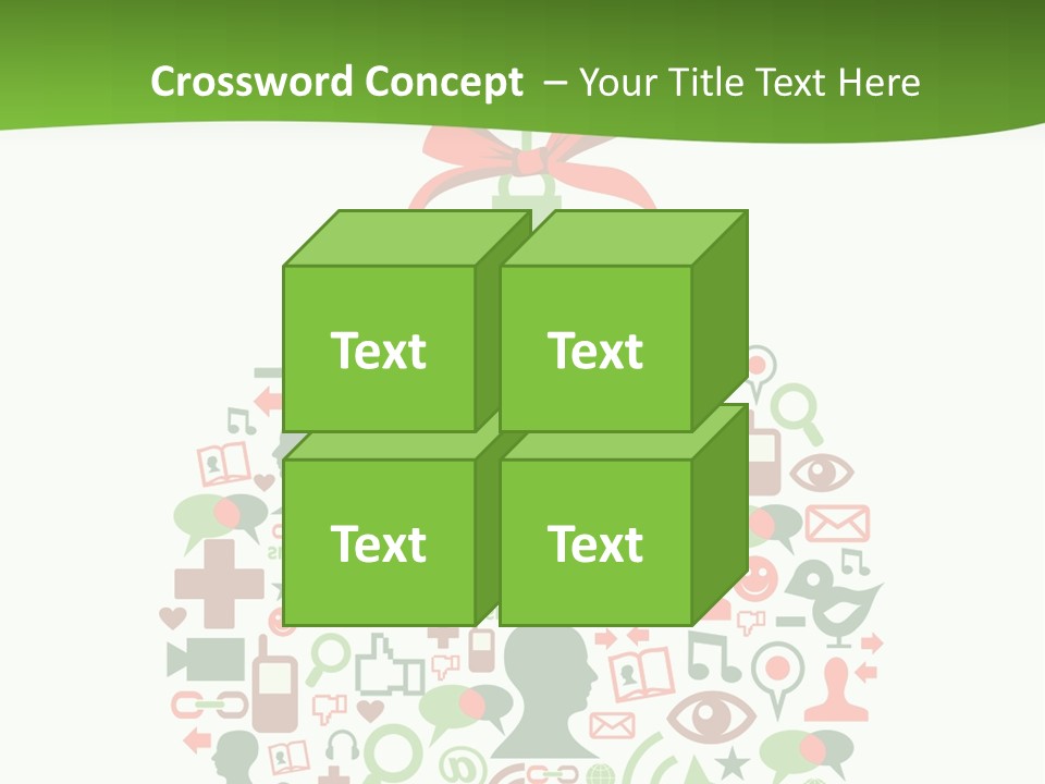 A Christmas Ornament With A Red Bow On Top Of It PowerPoint Template