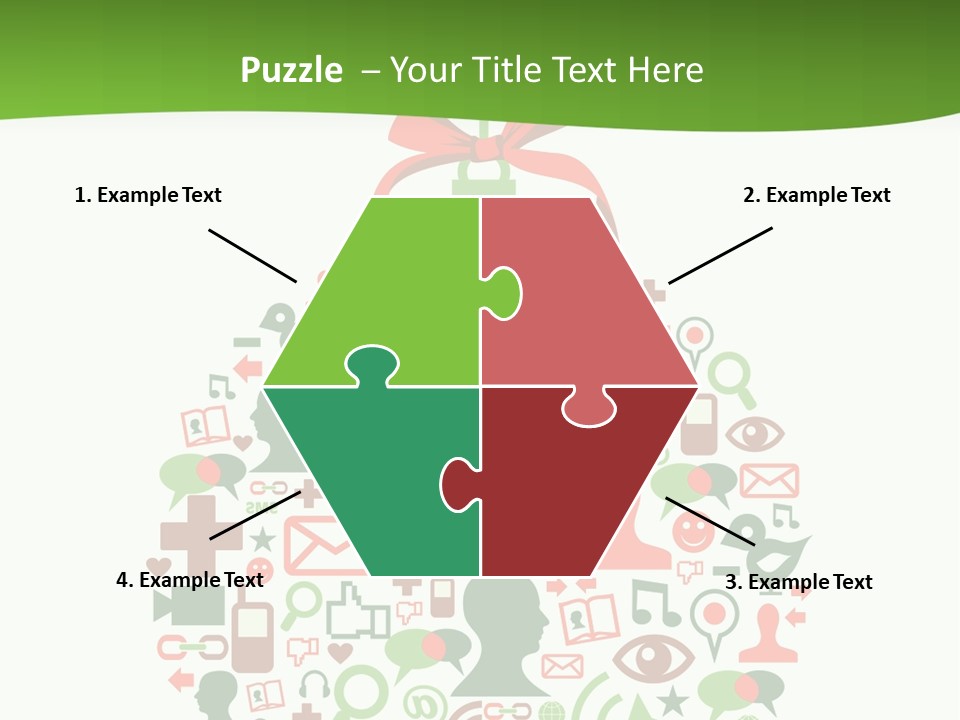 A Christmas Ornament With A Red Bow On Top Of It PowerPoint Template