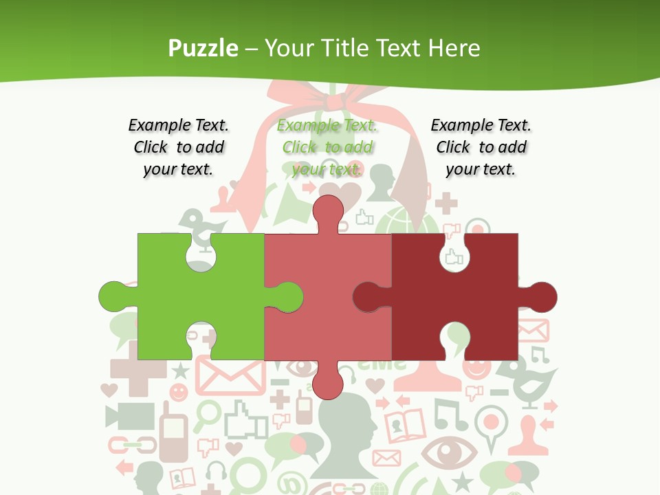 A Christmas Ornament With A Red Bow On Top Of It PowerPoint Template