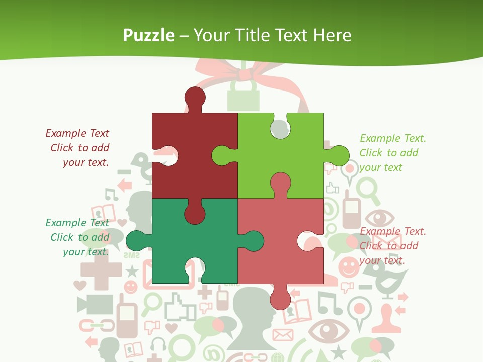 A Christmas Ornament With A Red Bow On Top Of It PowerPoint Template