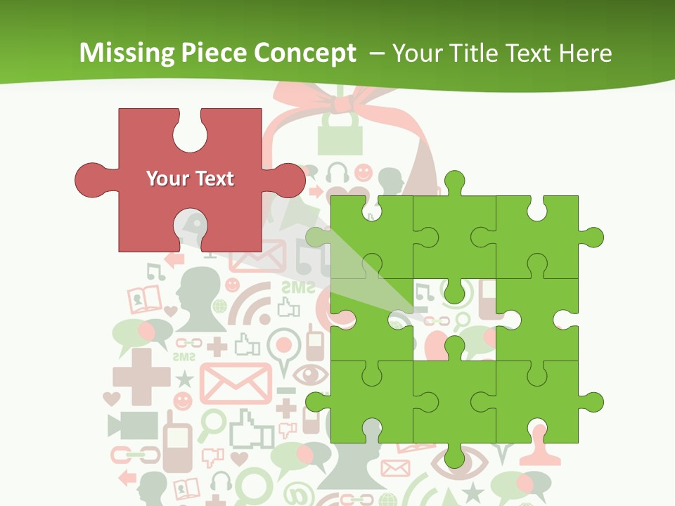 A Christmas Ornament With A Red Bow On Top Of It PowerPoint Template