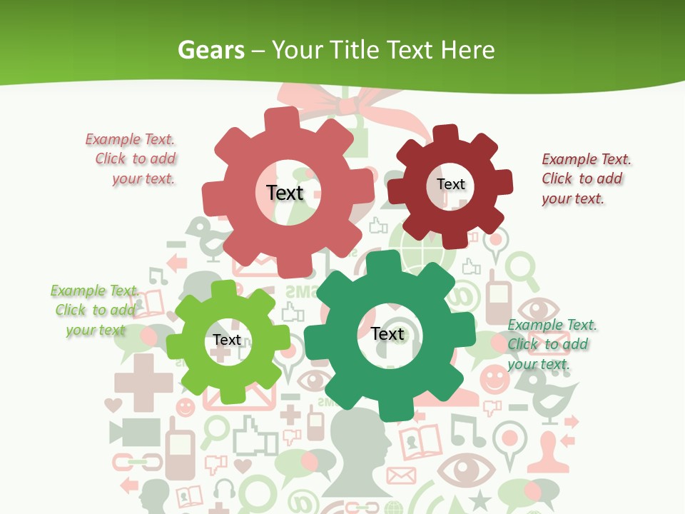 A Christmas Ornament With A Red Bow On Top Of It PowerPoint Template