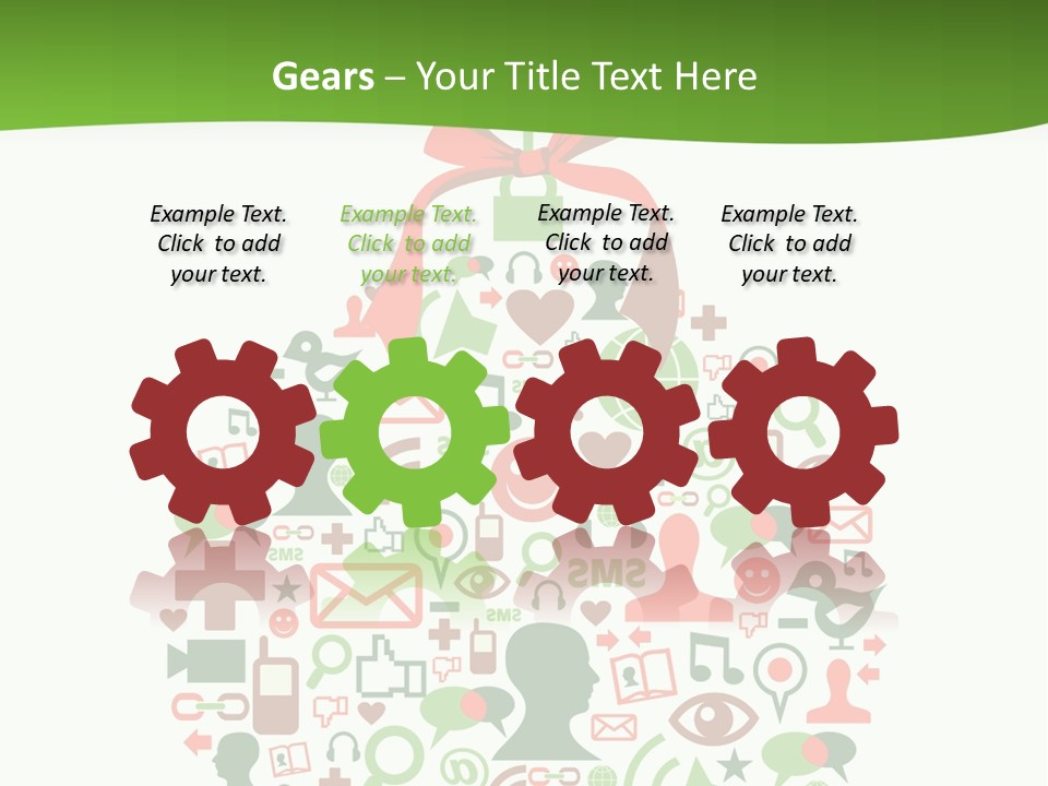 A Christmas Ornament With A Red Bow On Top Of It PowerPoint Template