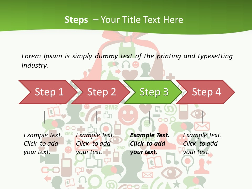 A Christmas Ornament With A Red Bow On Top Of It PowerPoint Template
