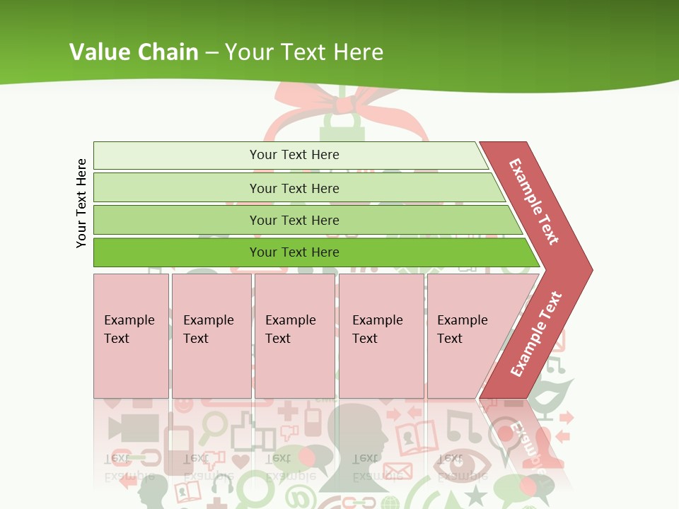 A Christmas Ornament With A Red Bow On Top Of It PowerPoint Template