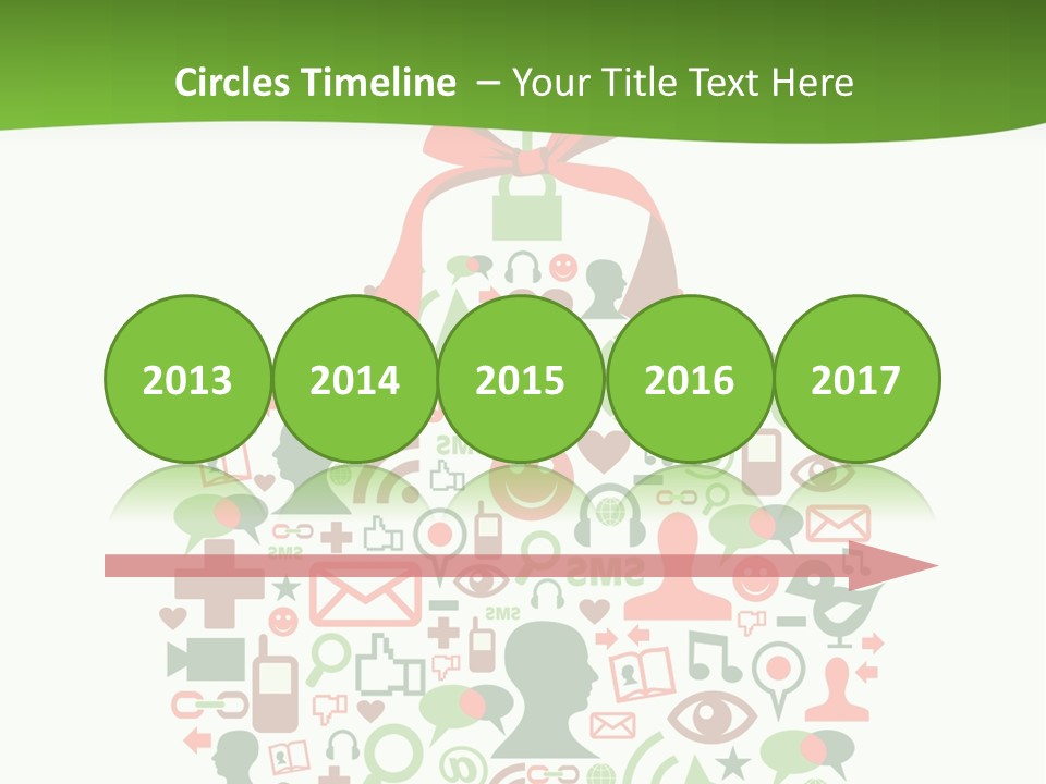 A Christmas Ornament With A Red Bow On Top Of It PowerPoint Template