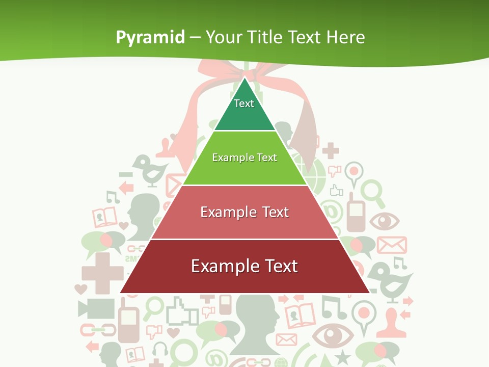 A Christmas Ornament With A Red Bow On Top Of It PowerPoint Template