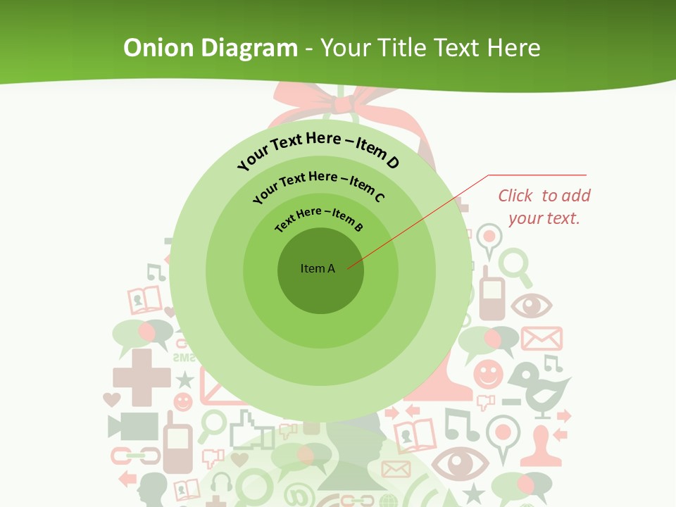 A Christmas Ornament With A Red Bow On Top Of It PowerPoint Template