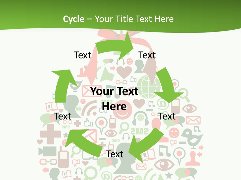 A Christmas Ornament With A Red Bow On Top Of It PowerPoint Template