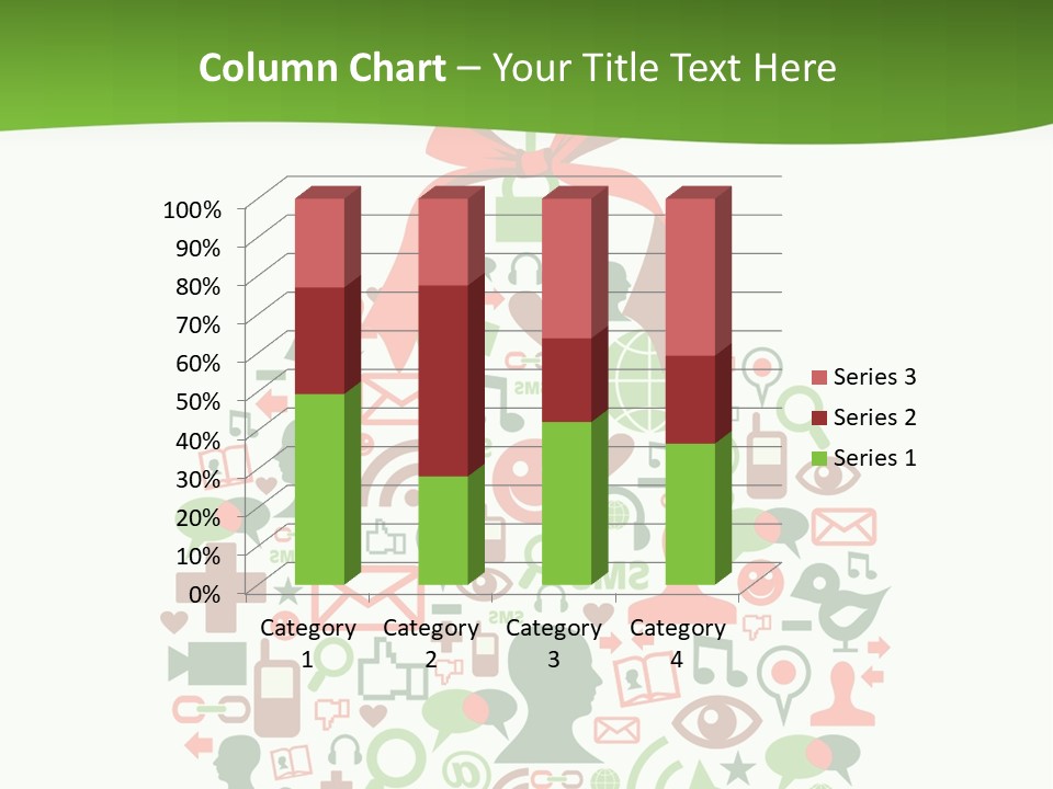 A Christmas Ornament With A Red Bow On Top Of It PowerPoint Template
