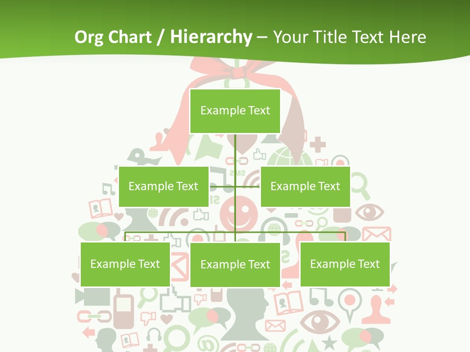 A Christmas Ornament With A Red Bow On Top Of It PowerPoint Template