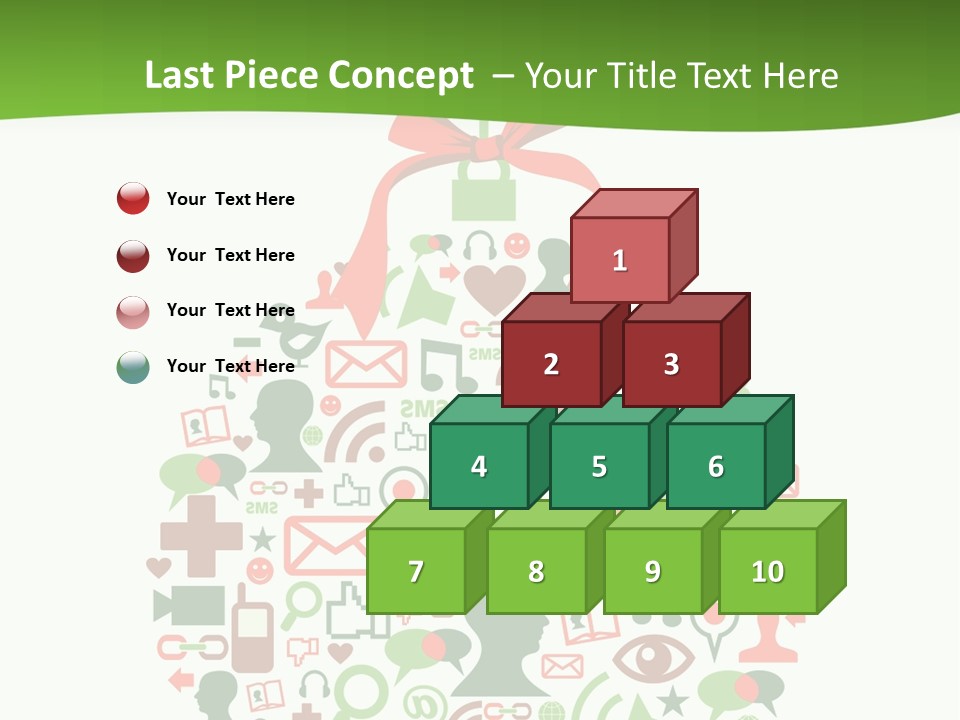 A Christmas Ornament With A Red Bow On Top Of It PowerPoint Template