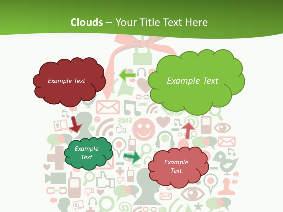 A Christmas Ornament With A Red Bow On Top Of It PowerPoint Template