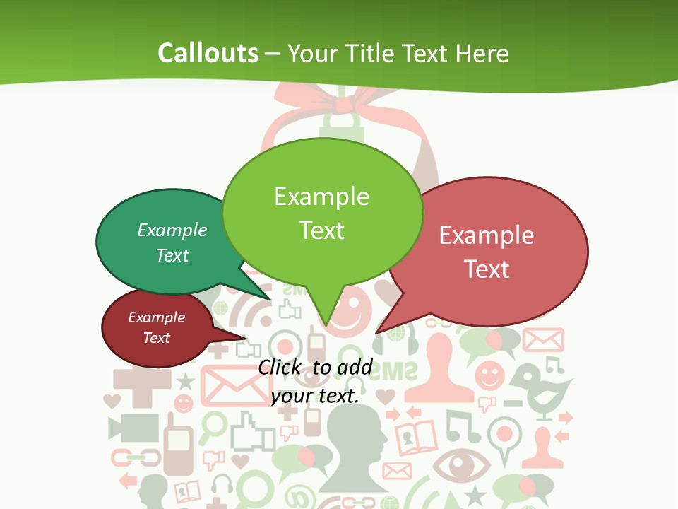 A Christmas Ornament With A Red Bow On Top Of It PowerPoint Template