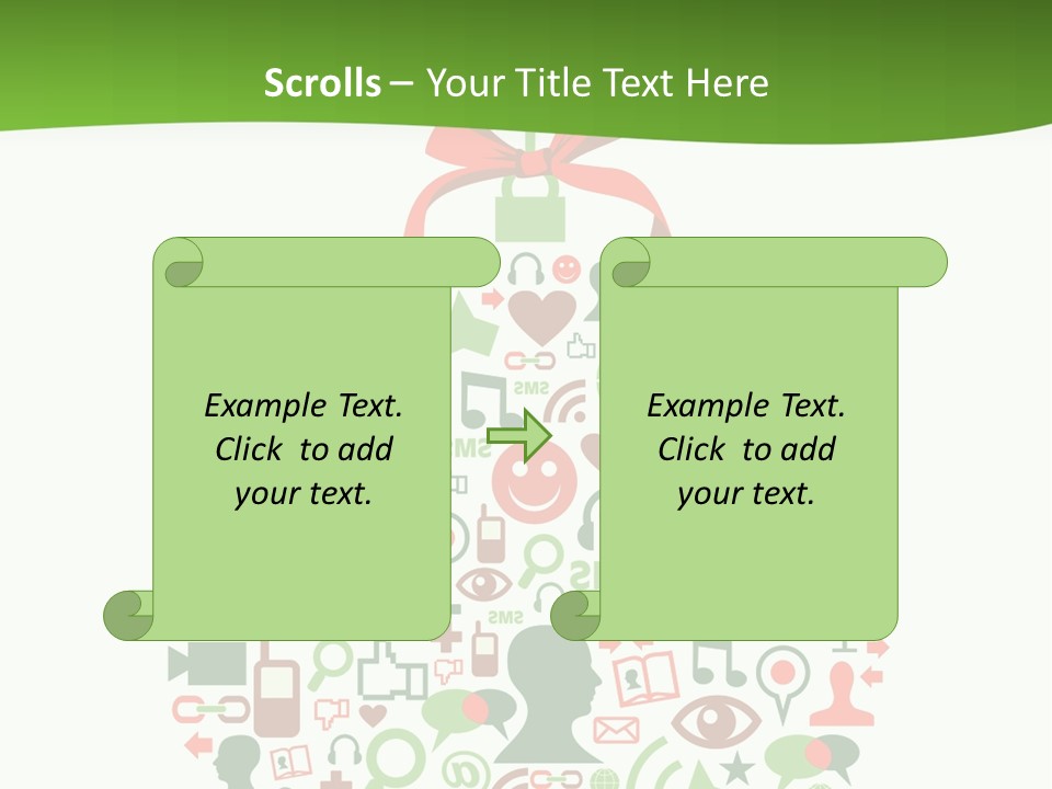 A Christmas Ornament With A Red Bow On Top Of It PowerPoint Template