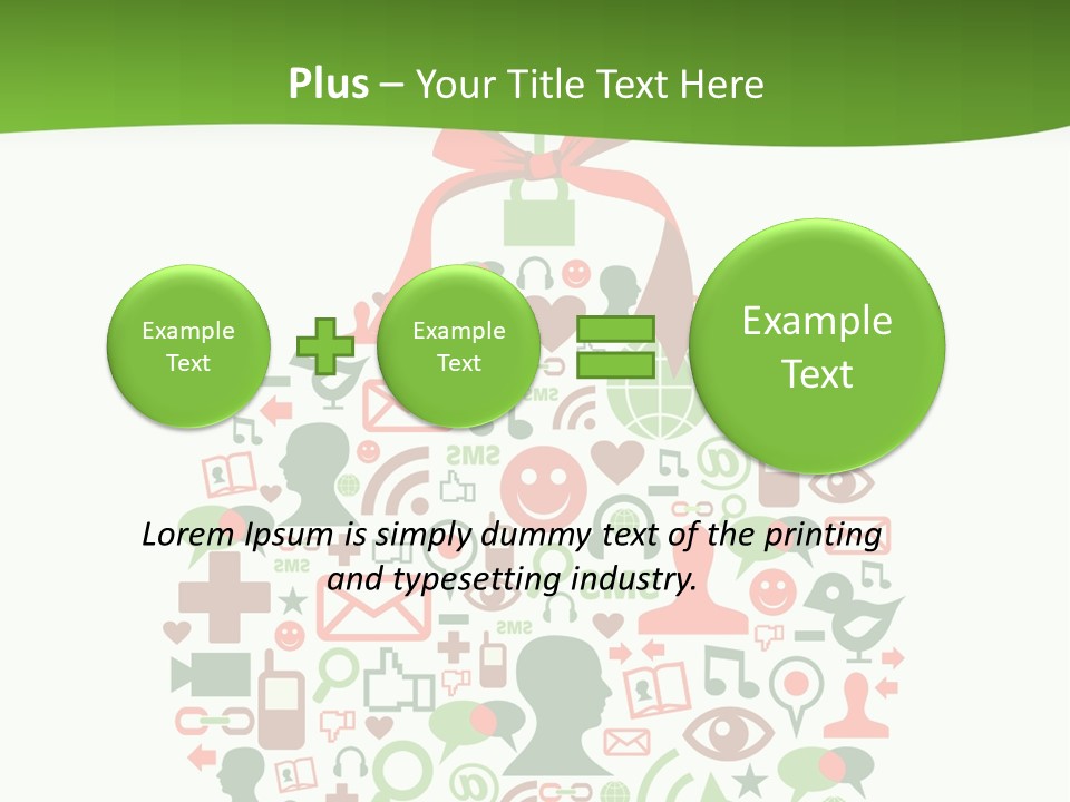 A Christmas Ornament With A Red Bow On Top Of It PowerPoint Template