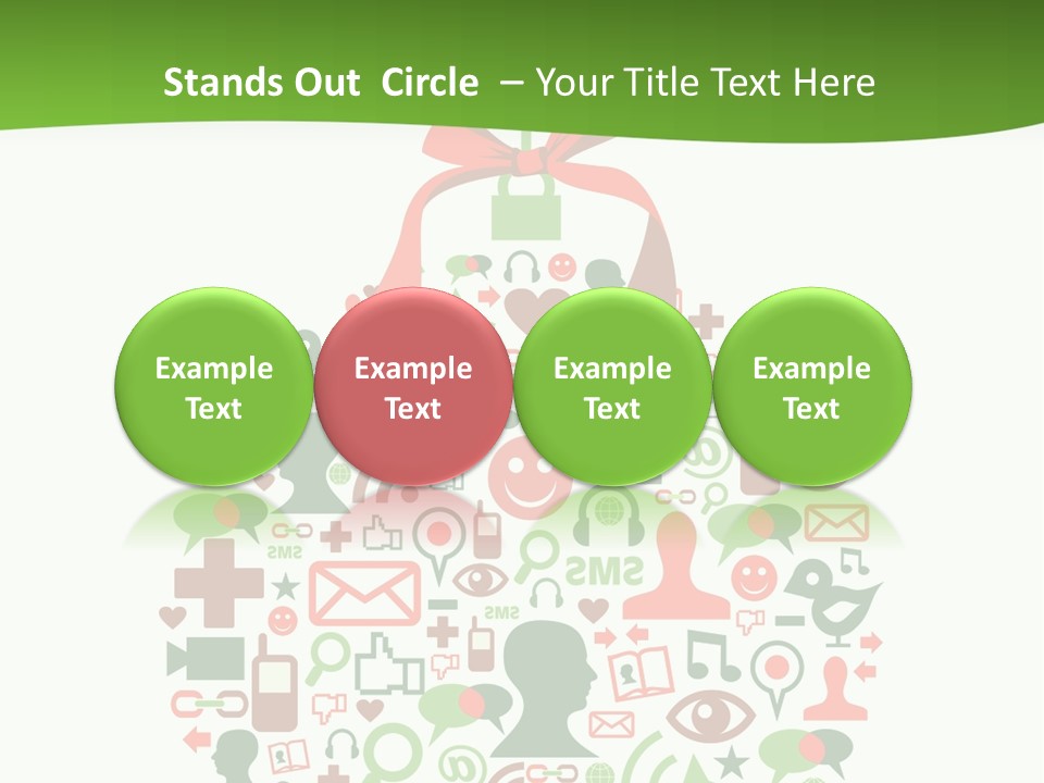 A Christmas Ornament With A Red Bow On Top Of It PowerPoint Template