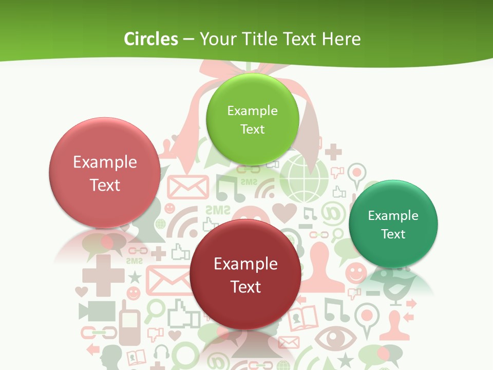 A Christmas Ornament With A Red Bow On Top Of It PowerPoint Template