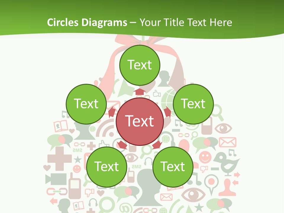 A Christmas Ornament With A Red Bow On Top Of It PowerPoint Template