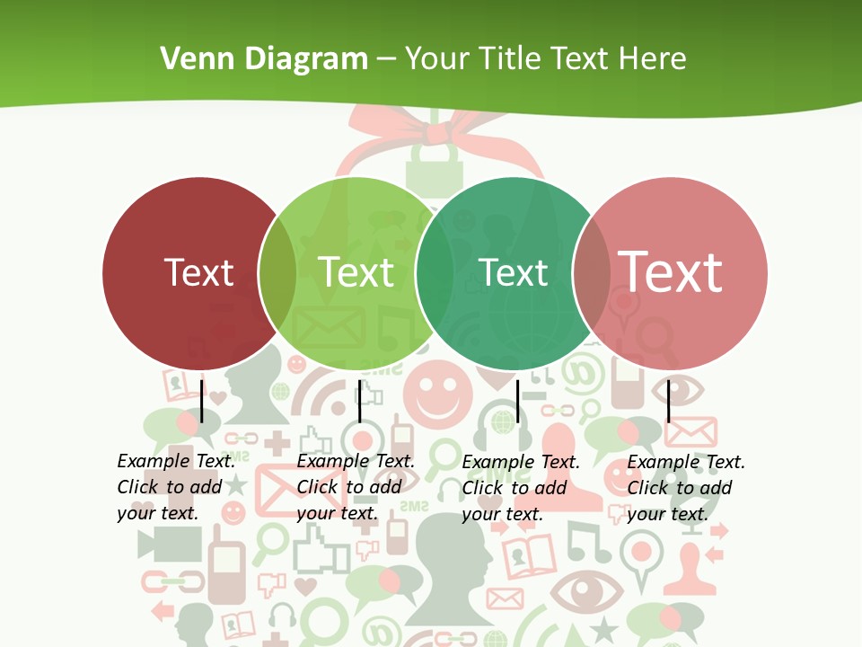 A Christmas Ornament With A Red Bow On Top Of It PowerPoint Template