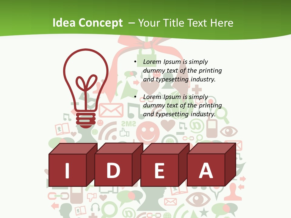 A Christmas Ornament With A Red Bow On Top Of It PowerPoint Template