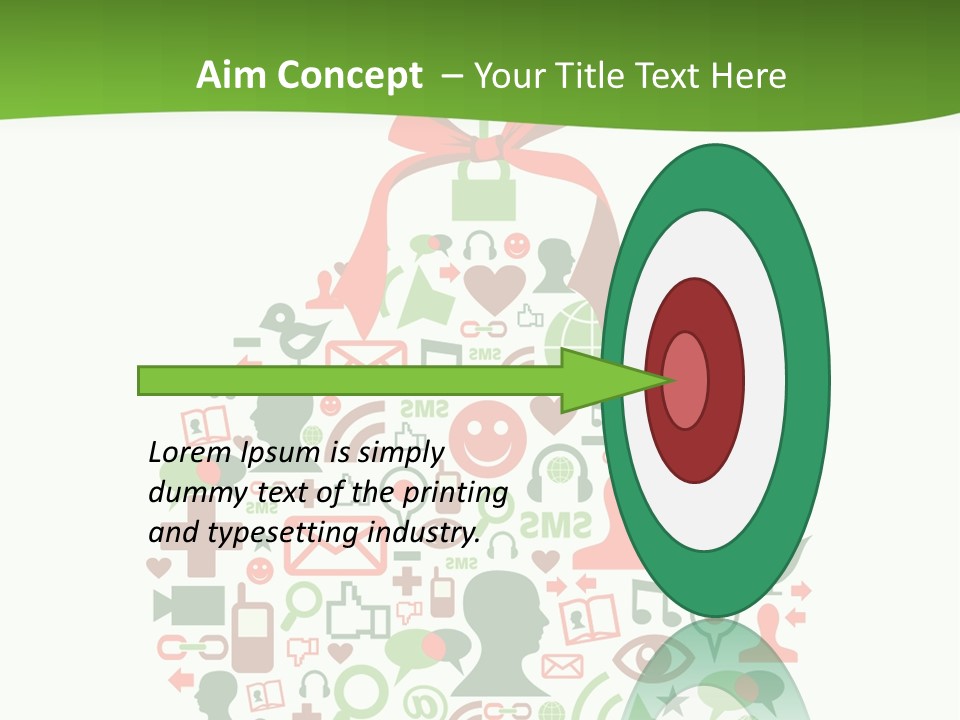 A Christmas Ornament With A Red Bow On Top Of It PowerPoint Template