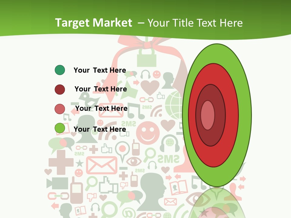 A Christmas Ornament With A Red Bow On Top Of It PowerPoint Template