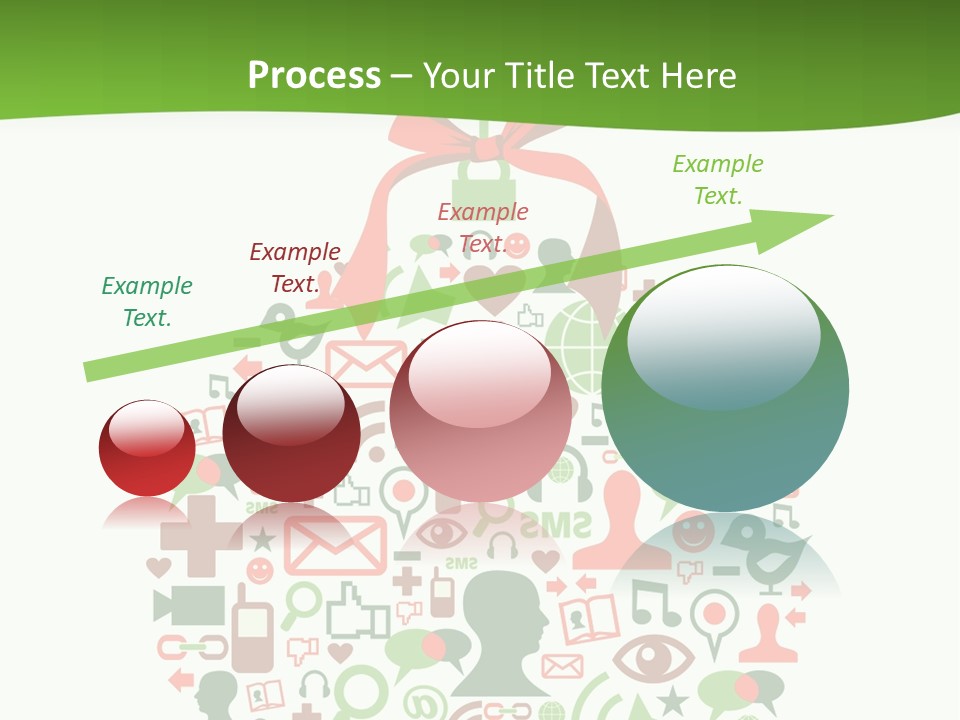 A Christmas Ornament With A Red Bow On Top Of It PowerPoint Template