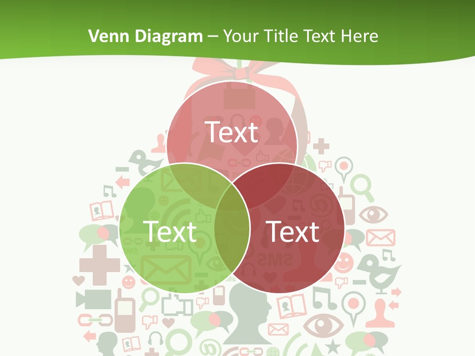 A Christmas Ornament With A Red Bow On Top Of It PowerPoint Template