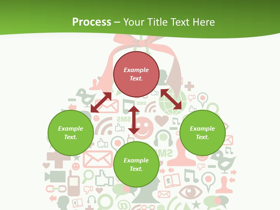 A Christmas Ornament With A Red Bow On Top Of It PowerPoint Template