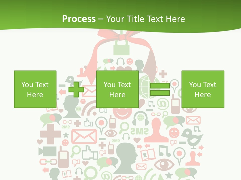 A Christmas Ornament With A Red Bow On Top Of It PowerPoint Template