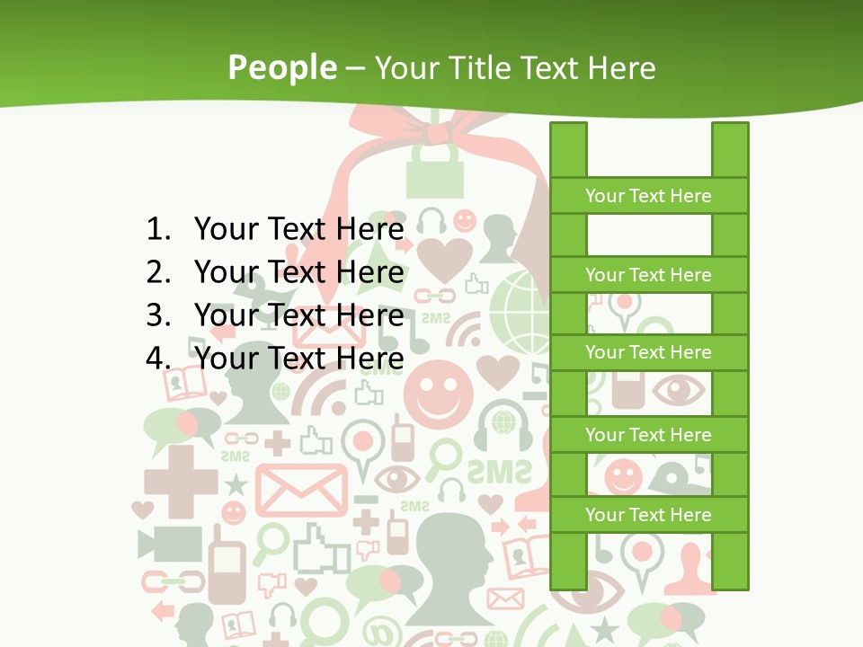 A Christmas Ornament With A Red Bow On Top Of It PowerPoint Template