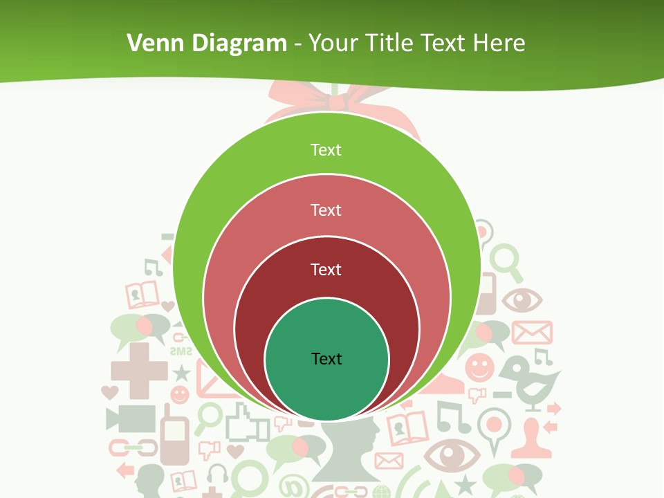 A Christmas Ornament With A Red Bow On Top Of It PowerPoint Template