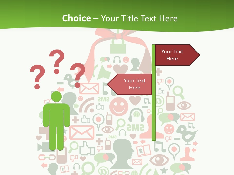 A Christmas Ornament With A Red Bow On Top Of It PowerPoint Template