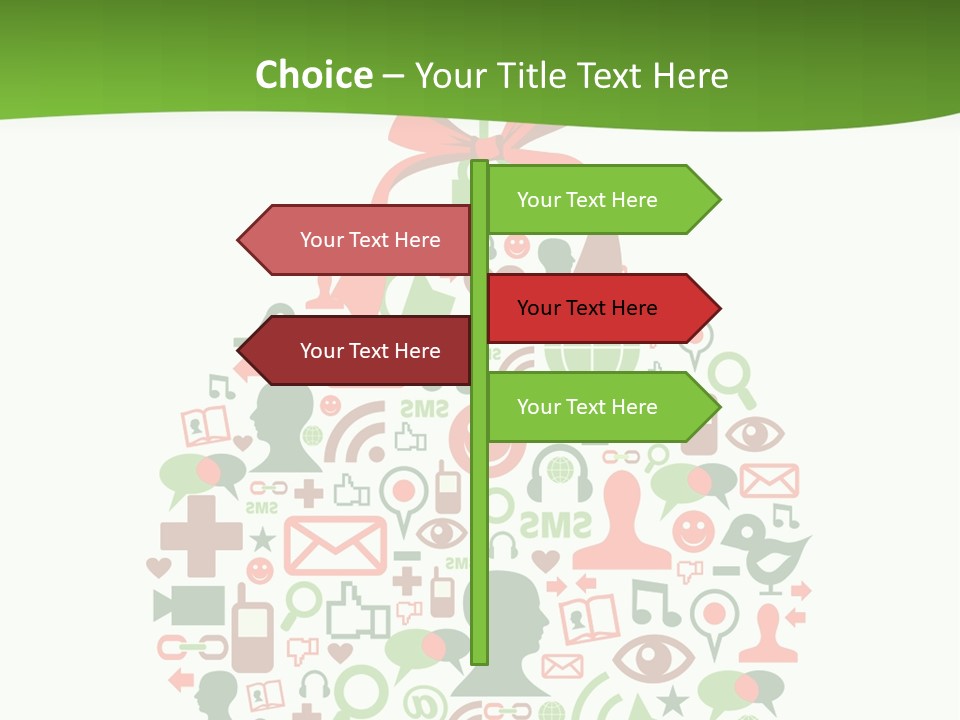 A Christmas Ornament With A Red Bow On Top Of It PowerPoint Template