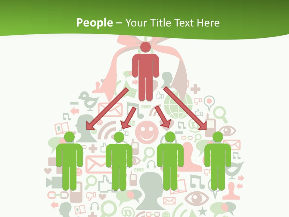 A Christmas Ornament With A Red Bow On Top Of It PowerPoint Template