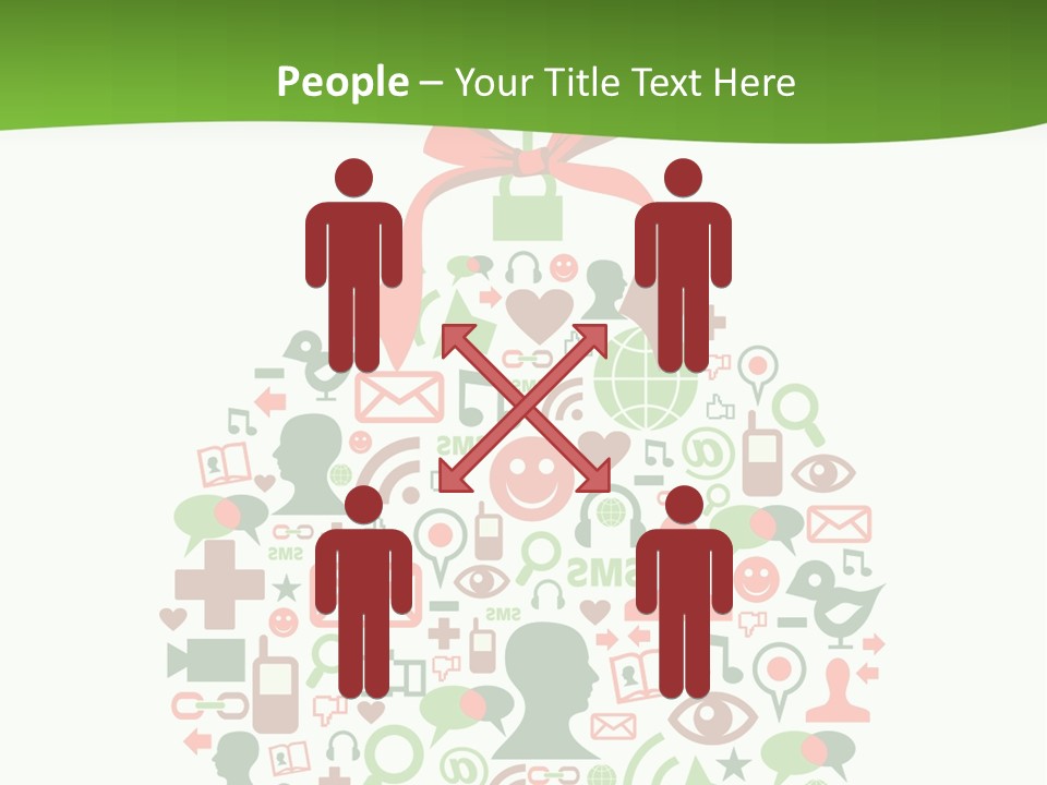 A Christmas Ornament With A Red Bow On Top Of It PowerPoint Template