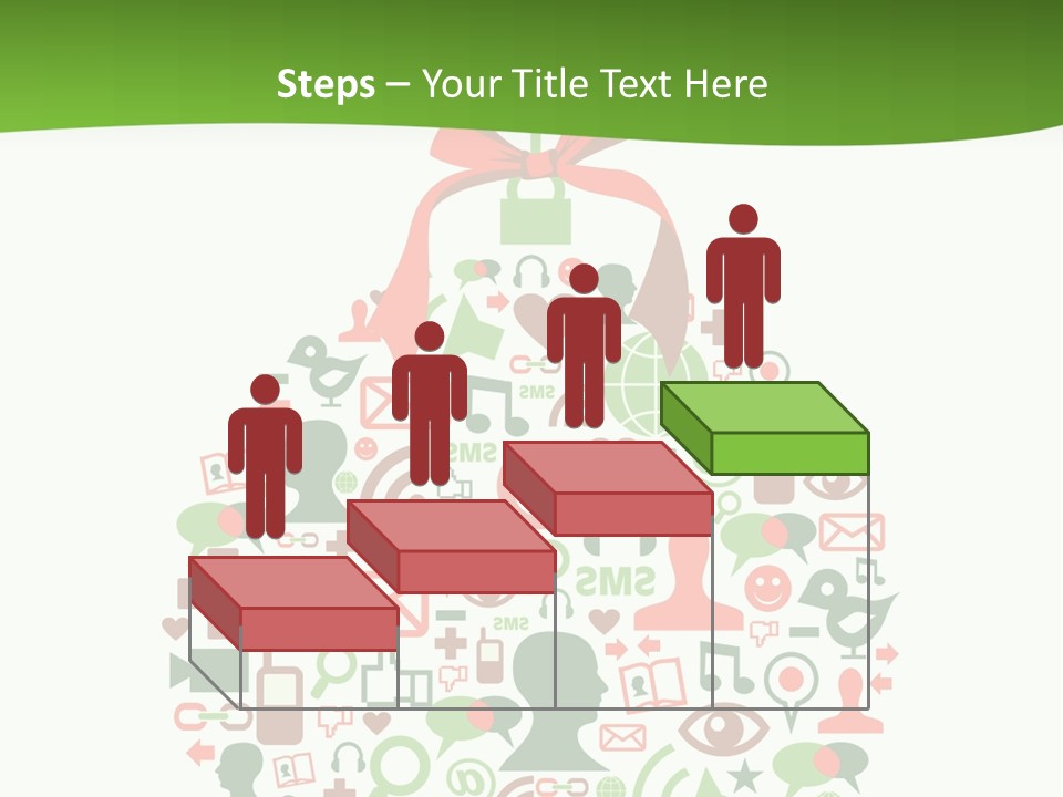 A Christmas Ornament With A Red Bow On Top Of It PowerPoint Template