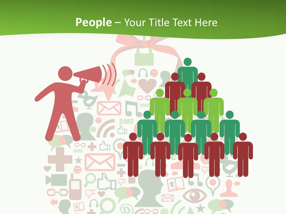 A Christmas Ornament With A Red Bow On Top Of It PowerPoint Template