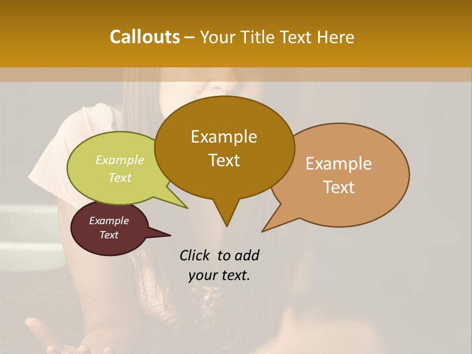 A Girl Is Sitting At A Table With Her Hand On Her Hip PowerPoint Template