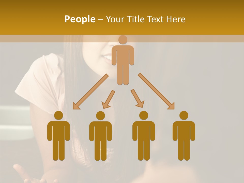 A Girl Is Sitting At A Table With Her Hand On Her Hip PowerPoint Template