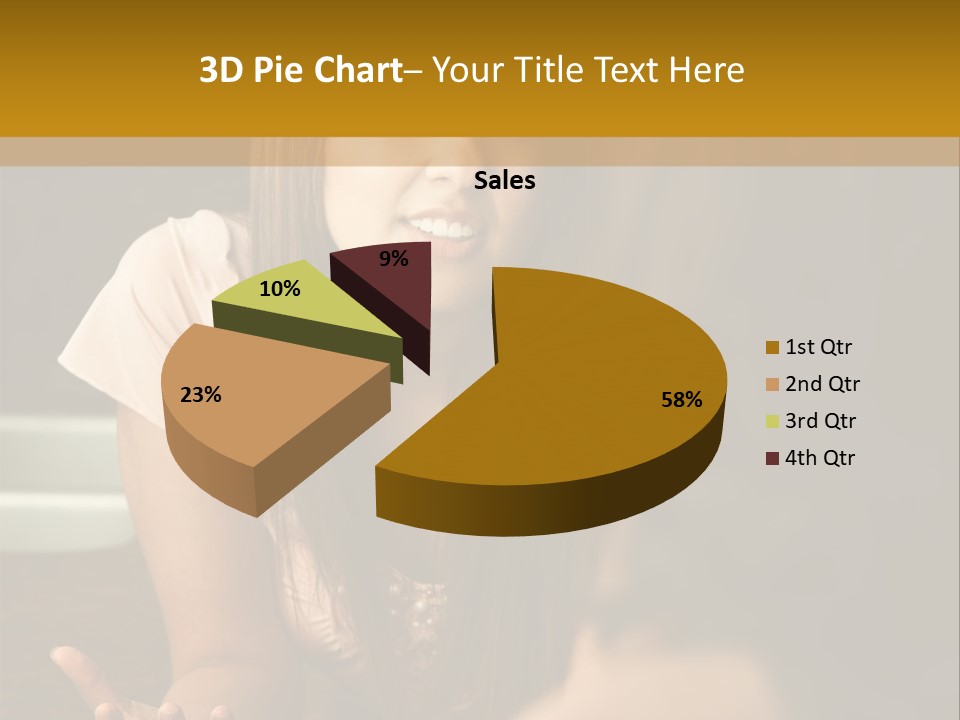 A Girl Is Sitting At A Table With Her Hand On Her Hip PowerPoint Template