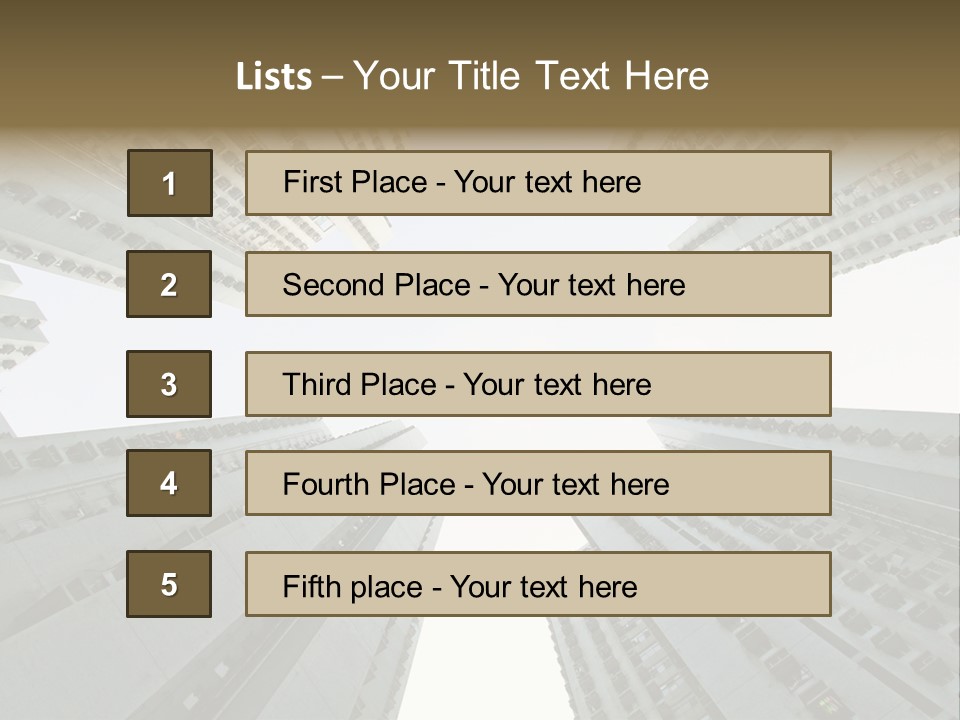 Many Background Building PowerPoint Template
