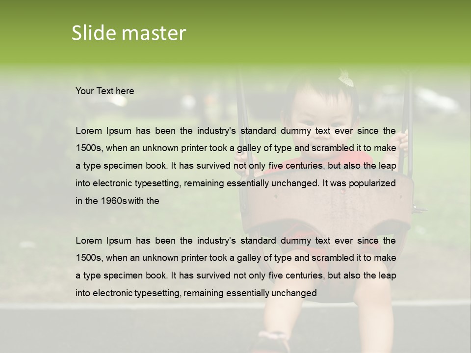 Swing Baby Girl Joyful PowerPoint Template