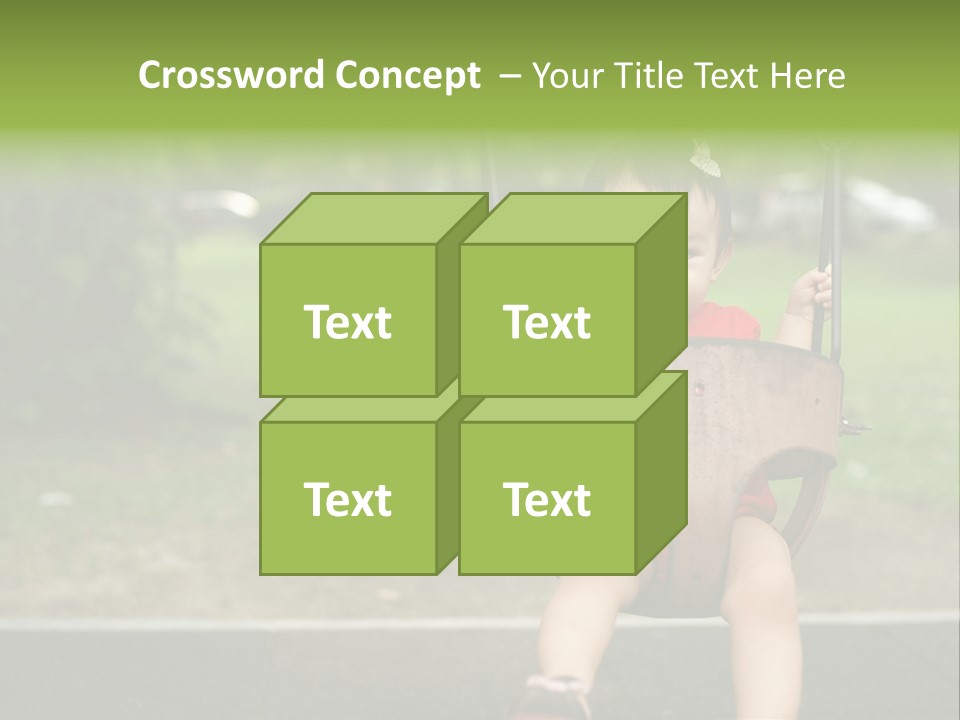 Swing Baby Girl Joyful PowerPoint Template