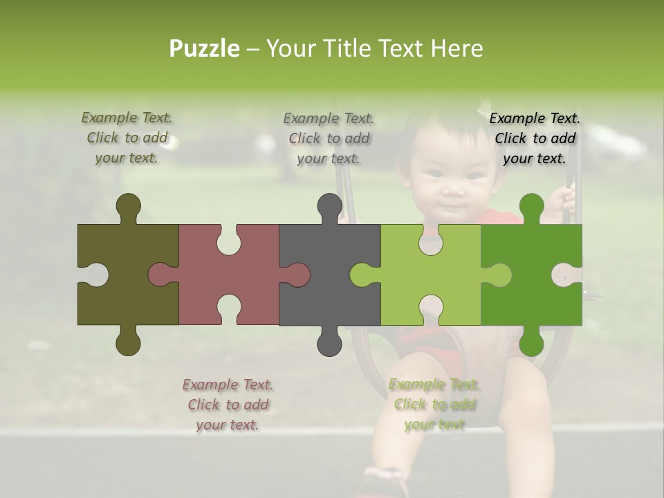 Swing Baby Girl Joyful PowerPoint Template