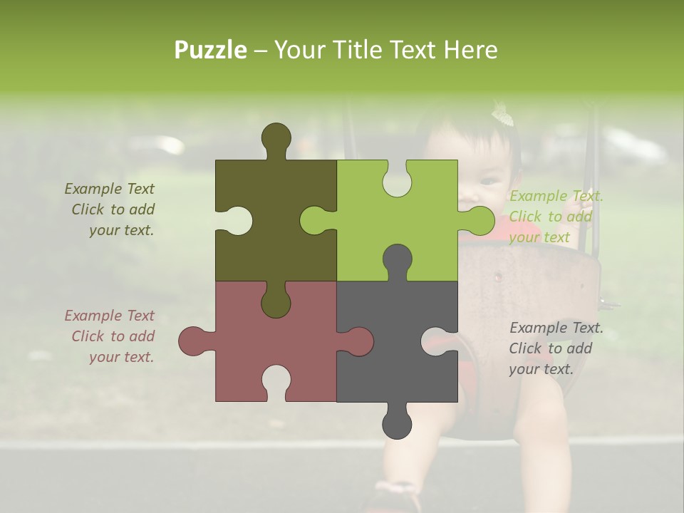 Swing Baby Girl Joyful PowerPoint Template