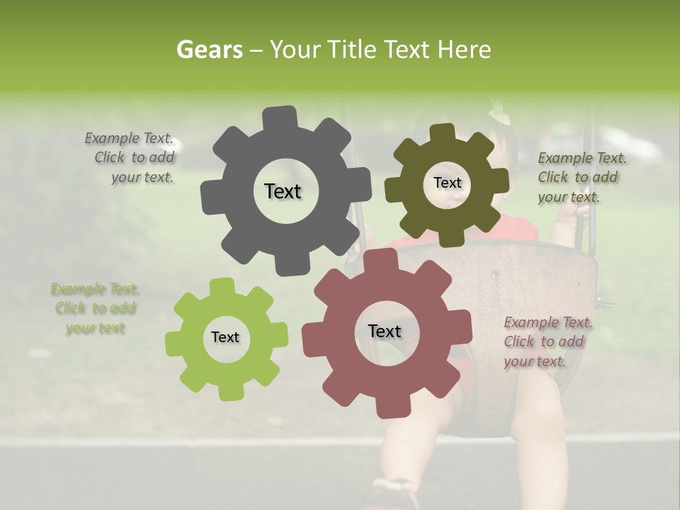 Swing Baby Girl Joyful PowerPoint Template