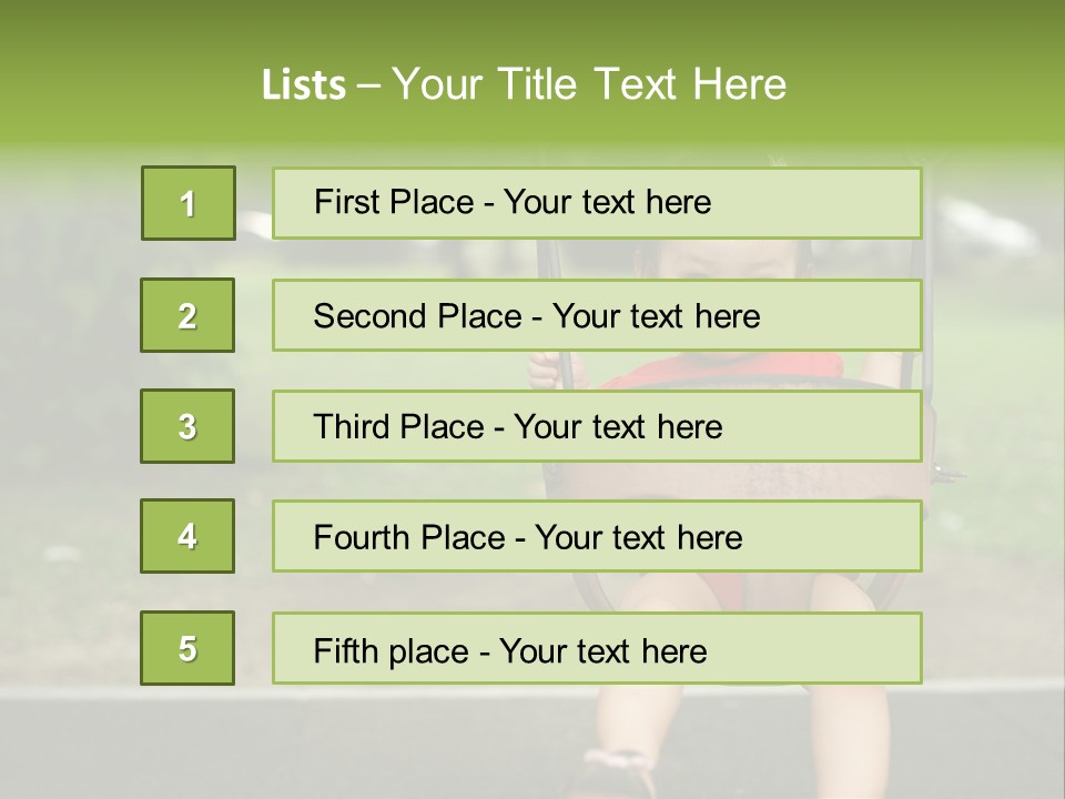 Swing Baby Girl Joyful PowerPoint Template